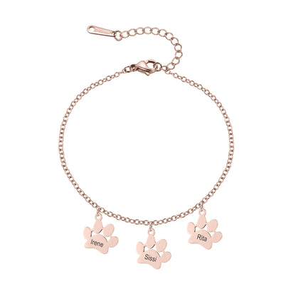 Dangle Paw Print Bracelets