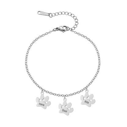 Dangle Paw Print Bracelets