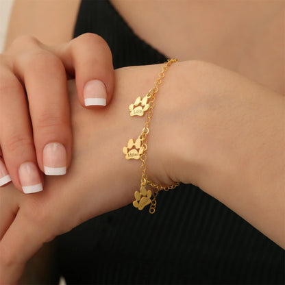 Dangle Paw Print Bracelets